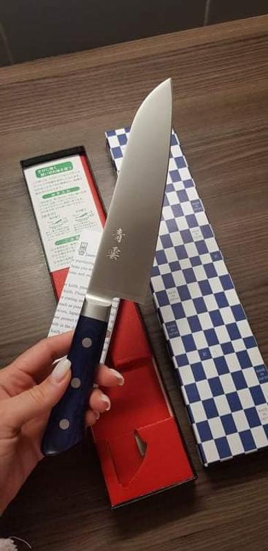 JCK Natures Blue Clouds AUS-8 Basic Series BCA-6 Bread Knife