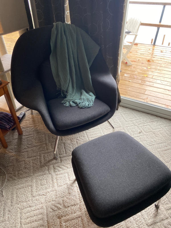 Black chair and discount ottoman