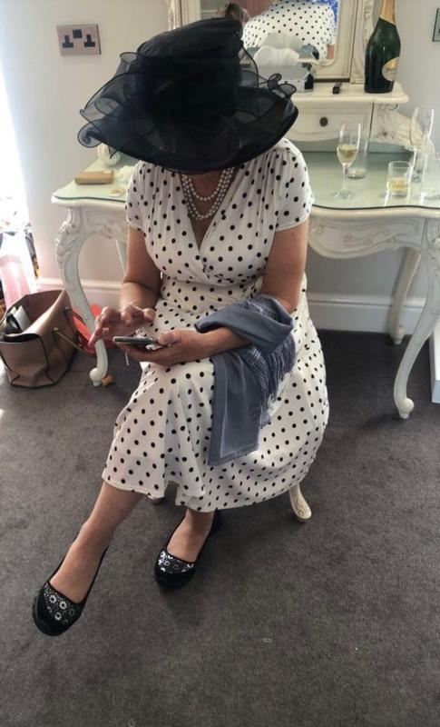 White And Black Polka Dot Cap Sleeve Fit And Flare Midi Dress  Pretty  Kitty Fashion