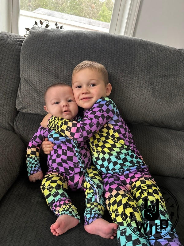 Rainbow Checker 2 Piece Pajamas | Strictly Wild