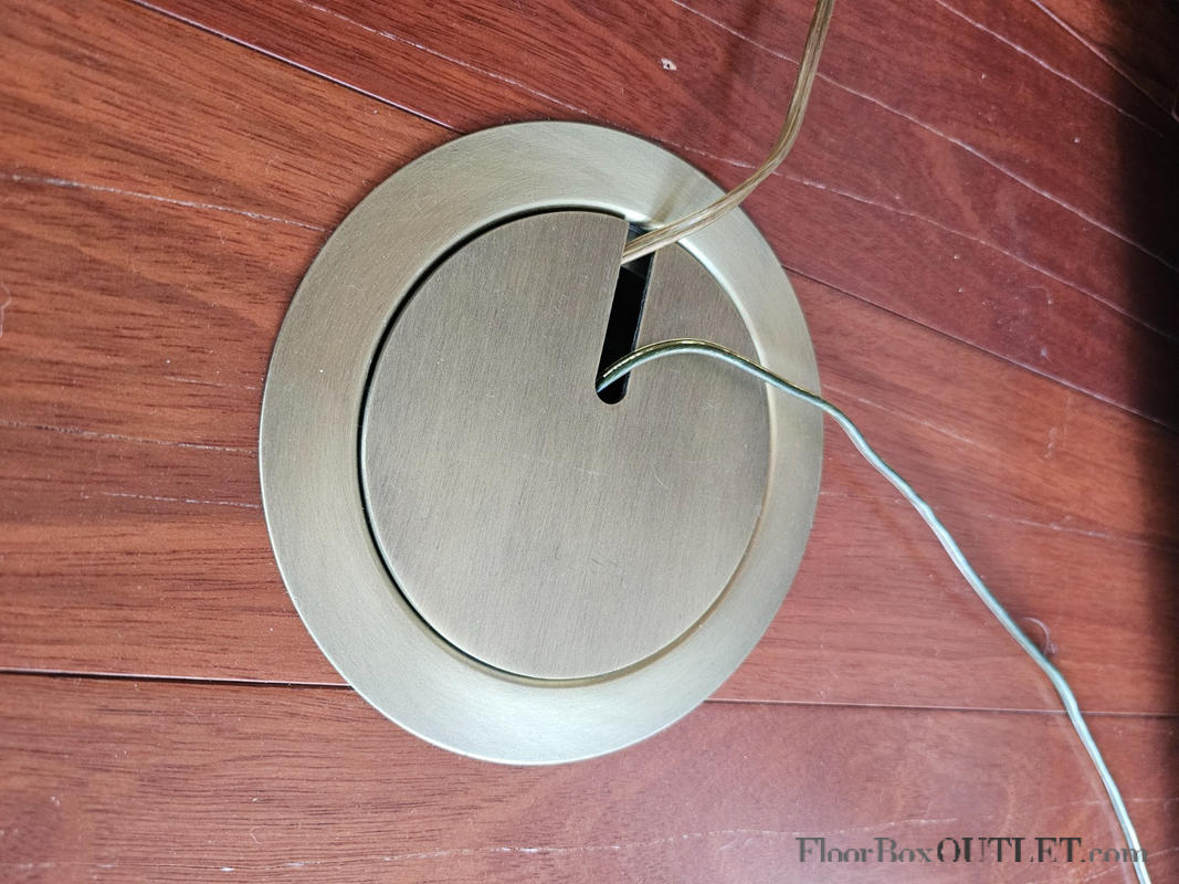 FLBR5420BL Recessed Power and Data Round Floor Box, Black – Floor