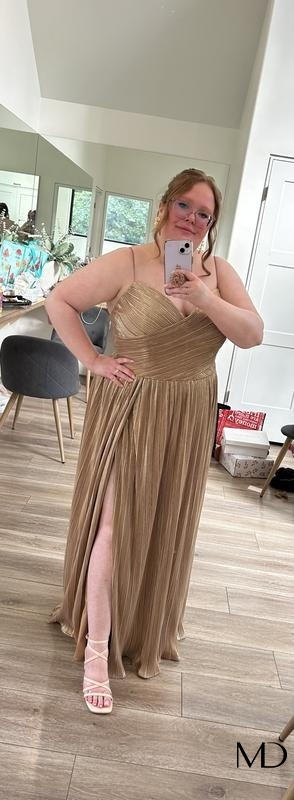 gold metallic ruched dress Jluxlabel Women's Ruched Metallic Maxi Dress