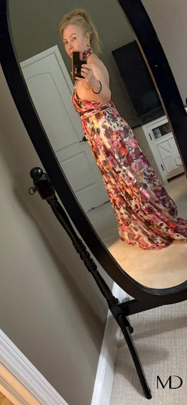 mac duggal floral print asymmetrical ruffle hem dress Mac Duggal 9314 Black Floral High Neck Keyhole Ruffle Mini Dress