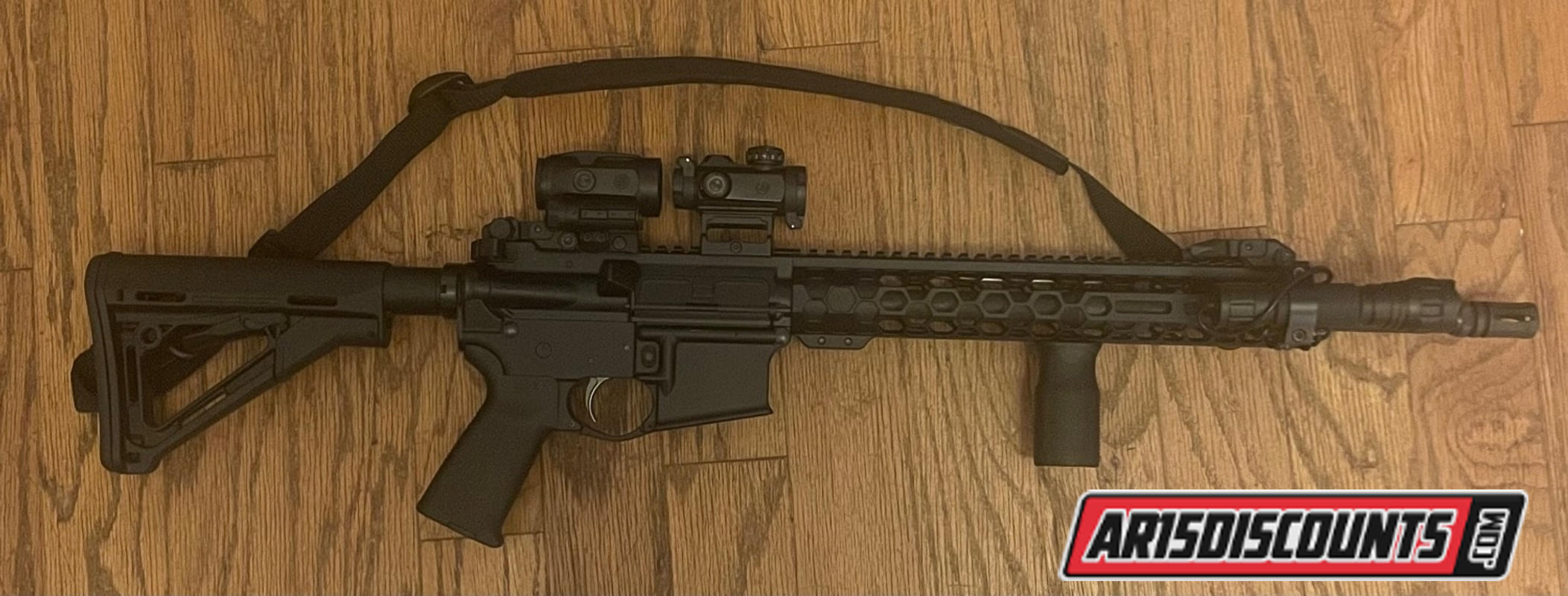 Floating Handguard Bottom Lock - NBS Free Float M-LOK Hexcut Handguard - 15 - AR15Discounts