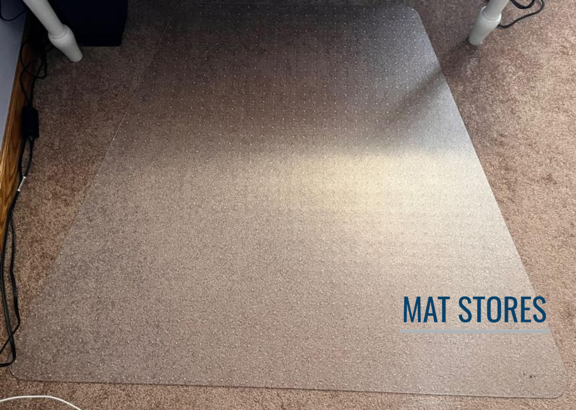 Floor mat for corner new arrivals desk