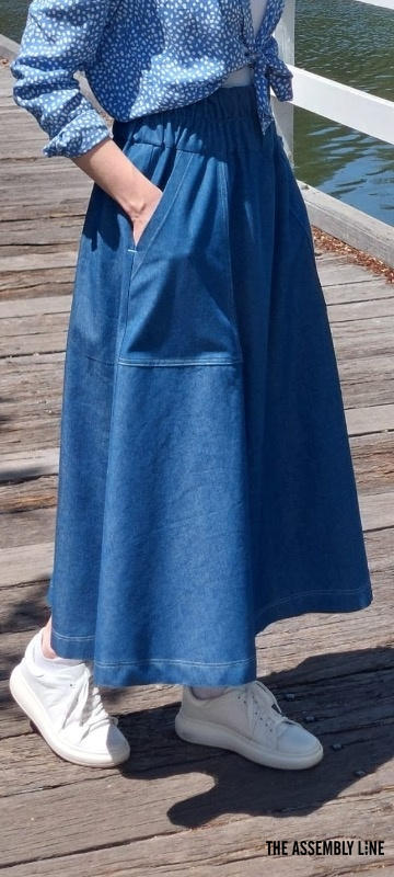 Elastic Waist Maxi Skirt Pattern - The Assembly Line