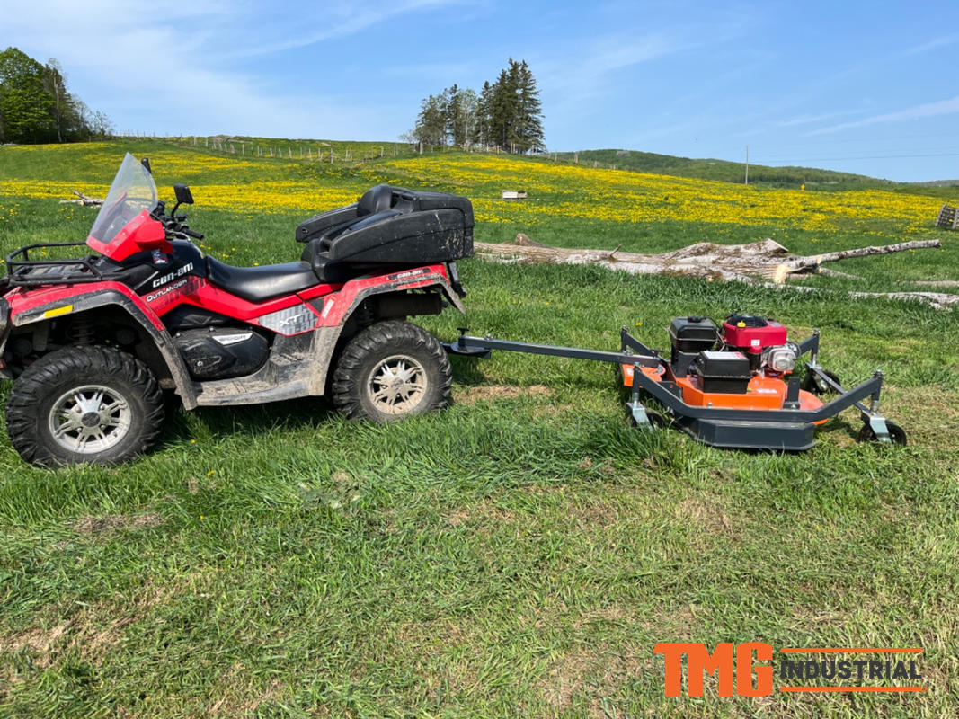 TMG Industrial 48 ATV Tow Behind Finish Mower Briggs Stratton PowerBuilt 10.5 HP Engine TMG AFN48