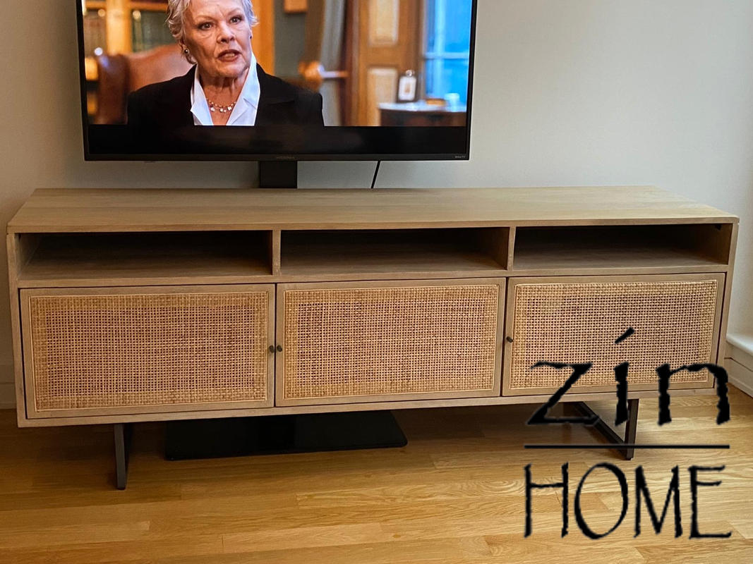Audrey Woven Cane Media Console 65