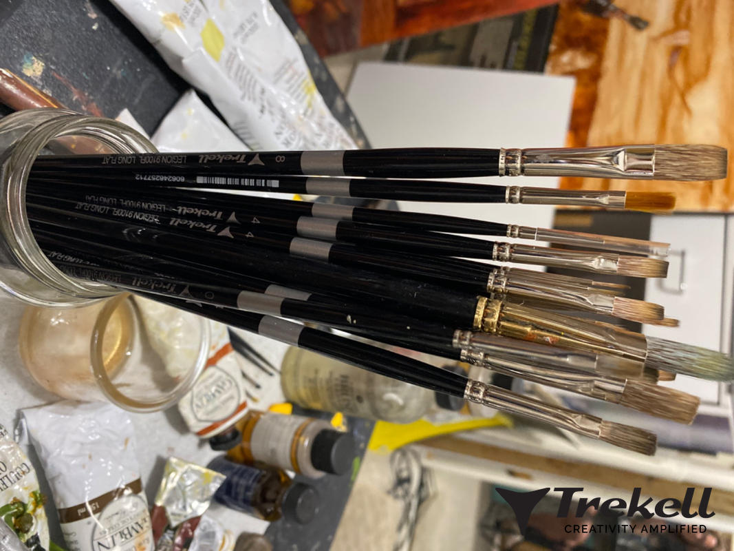 Trekell Hog Bristle Brush - Long Handle for Oil Paint – Trekell Art Supplies