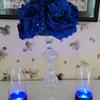 real user review 2 Bushes | Royal Blue Artificial Rose and Hydrangea Mixed Flowers, Silk Wedding Bridal Bouquets