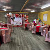 real user review Rose Gold Spandex Stretch Banquet Chair Cover, Fitted with Metallic Shimmer Tinsel Back