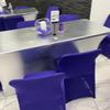 real user review Silver Spandex Stretch Folding Chair Cover, Fitted Chair Cover with Metallic Shimmer Tinsel Back