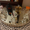 real user review Gold Metal Crystal Beaded Mirror Oval Vanity Serving Tray, Decorative Tray - Large 16