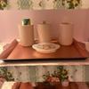 real user review 2 Pack | Blush/Rose Gold Rectangle Decorative Acrylic Serving Trays With Embossed Rims - 14
