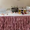 real user review 17ft Dusty Rose Curly Willow Taffeta Table Skirt