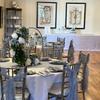 real user review Dusty Blue Chiffon Curly Chair Sash
