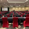 real user review Red Spandex Stretch Banquet Chair Cover, Fitted with Metallic Shimmer Tinsel Back