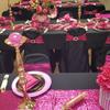 real user review 5 Pack Metallic Fuchsia Spandex Chair Sashes With Attached Round Diamond Buckles