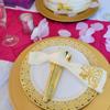 real user review 20 Pack | Gold Foil White Airlaid Soft Linen-Feel Paper Dinner Napkins, Disposable Hand Towels - Fleur Vintage