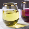 real user review 12 Pack | Clear 14oz Gold Rim Plastic Stemless Wine Glasses, Disposable Wine Tumbler