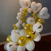 real user review 5ft | 4-Tiered Gold Hoop Pillar Flower Stand, Metal Wedding Arch Table Centerpiece - Hoop Wreath