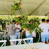 real user review 5ft | 4-Tiered Gold Hoop Pillar Flower Stand, Metal Wedding Arch Table Centerpiece - Hoop Wreath