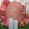 real user review 7.5ft Blush Rose Gold Metallic Shimmer Tinsel Spandex Party Photo Backdrop, 2-Sided Round Wedding Arch Cover