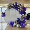 real user review 7.5ft Silver Metallic Shimmer Tinsel Spandex Party Photo Backdrop, 2-Sided Round Wedding Arch Cover