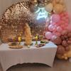 real user review 7.5ft Sparkly Gold Big Payette Sequin Wedding Arch Backdrop Cover, Round Fitted Arbor Cover