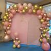 real user review 6ft Rose Gold Shimmer Tinsel Spandex Wedding Arch Cover For Fitted Round Top Chiara Backdrop Stand