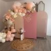 real user review Matte Beige Spandex Fitted Wedding Arch Cover For Round Top Chiara Backdrop Stand 5ft