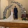 real user review 6.5ft Gold Metal Half Crescent Moon Wedding Arch Flower Stand, Curved Arbor Balloon Frame