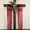 real user review 20ft Burgundy Gauze Cheesecloth Fabric Wedding Arch Decorations, Window Scarf Valance Drapes, Boho Arbor Curtain Panel