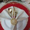 real user review 4 Pack | Pearl And Diamond Rhinestone Flower Gold Metal Napkin Rings, Decorative Napkin Buckle Holders