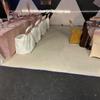 real user review 6ft Blush / Rose Gold Metallic Shimmer Tinsel Spandex Table Cover, Rectangular Fitted Tablecloth