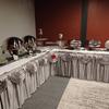 real user review 14ft Silver Pleated Satin Double Drape Table Skirt