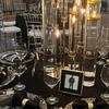 real user review 6 Pack Black / Gold Vintage Plastic Serving Plates With Engraved Baroque Rim, Round Disposable Charger Plates 14