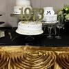 real user review 14ft Gold Pleated Satin Double Drape Table Skirt
