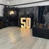 real user review 17ft Black Rosette 3D Satin Table Skirt