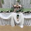 real user review 21ft White Premium Pleated Lace Table Skirt