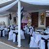real user review 10ftx40ft White Sheer Ceiling Drape Curtain Panels Fire Retardant Fabric