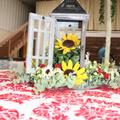 Nicky Beardsley review photo for red damask flocking tablecloth overlat