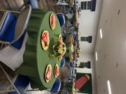 Olive green table overlays