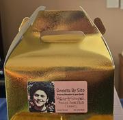 Metallic Gold Party Favor Gift Tote Gable Box Bags,