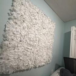 Purple UV Protected Hydrangea Flower Wall Mat Backdrop 4 Artificial Panels 11 Sq ft.