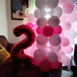 2 Pack White Balloon Column Stand Kit, Balloon Towers - 8ft