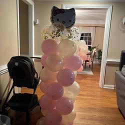 2 Pack White Balloon Column Stand Kit, Balloon Towers - 8ft