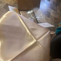 Satin Round Tablecloth 132" Dusty Sage Green - Seamless Table Cover