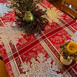 6-Pack Vinyl Dining Table Mats 18" Snowflake Design Silver - Metallic Non-Slip Surface for Holiday Themes