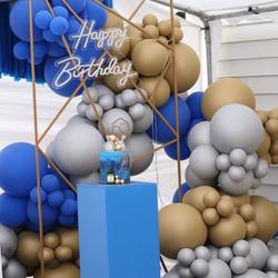 Gold Metal Round Top Geometric Wedding Backdrop Floor Stand, Rectangular Flower Frame Prop Stand With Cloudy Film Insert 7ft Tall